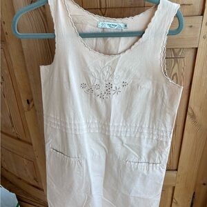 Nice Things Paloma S. Cream Sleeveless Embroidered Dress